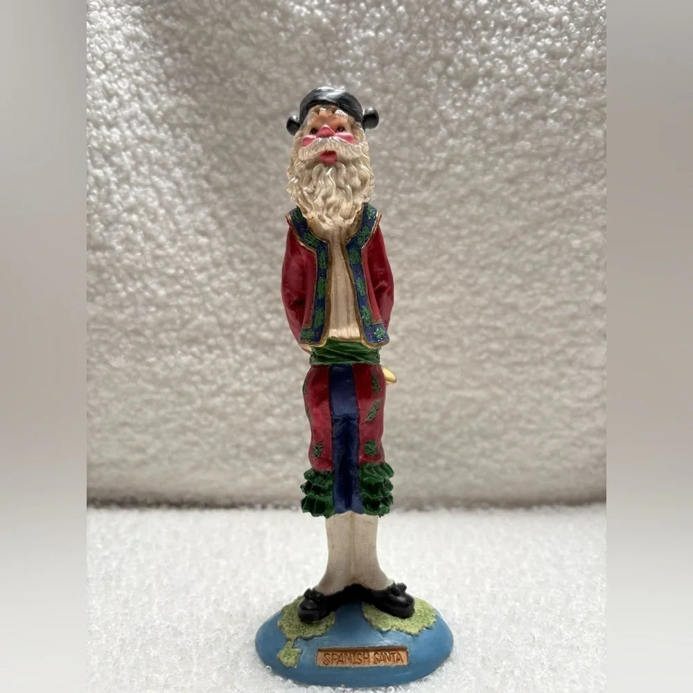 Vintage Pencil Style Resin Spanish Santa Figurine